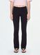 Black stretch cotton flare trousers_3