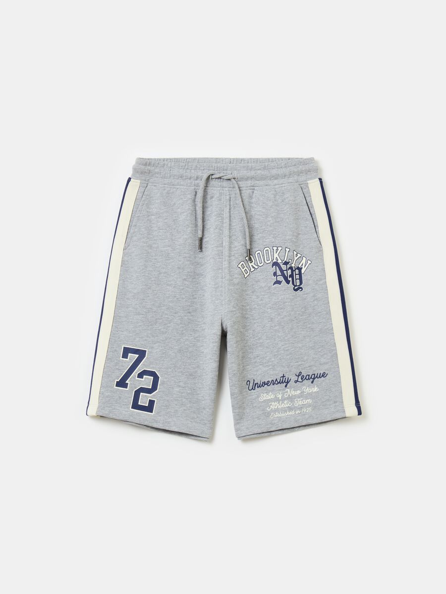 Bermuda joggers with college print_0