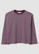 Purple striped pure cotton relaxed-fit crew-neck T-shirt_4