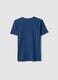 Boys' blue pure cotton T-shirt, relaxed fit with white collar_1