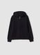 Sweatshirt preta com capuz em fleece de algod&atilde;o org&acirc;nico, relaxed fit, com fecho_4