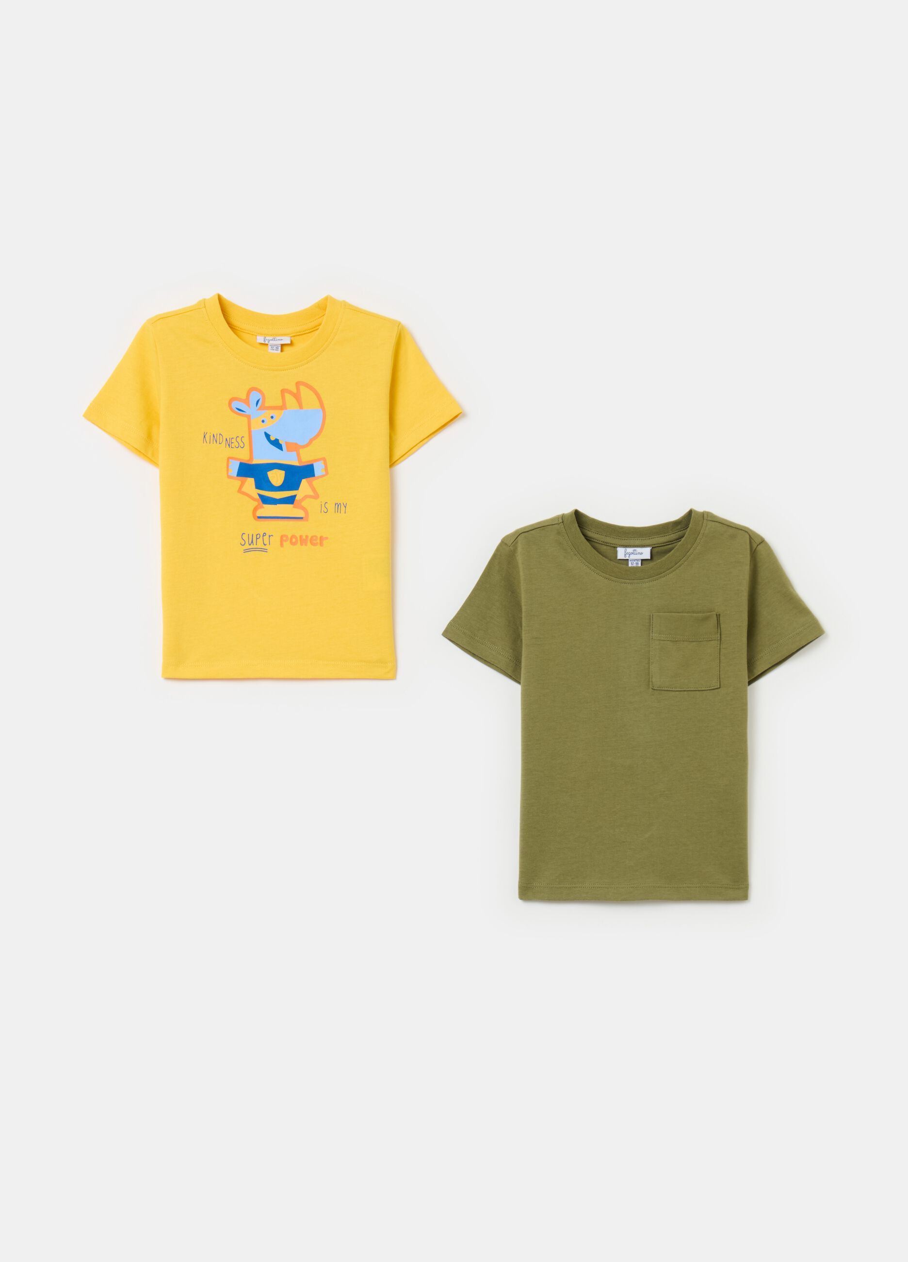 Two-pack T-shirts in cotton with print