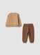 Brown organic cotton-blend jogging set with Mickey print_1