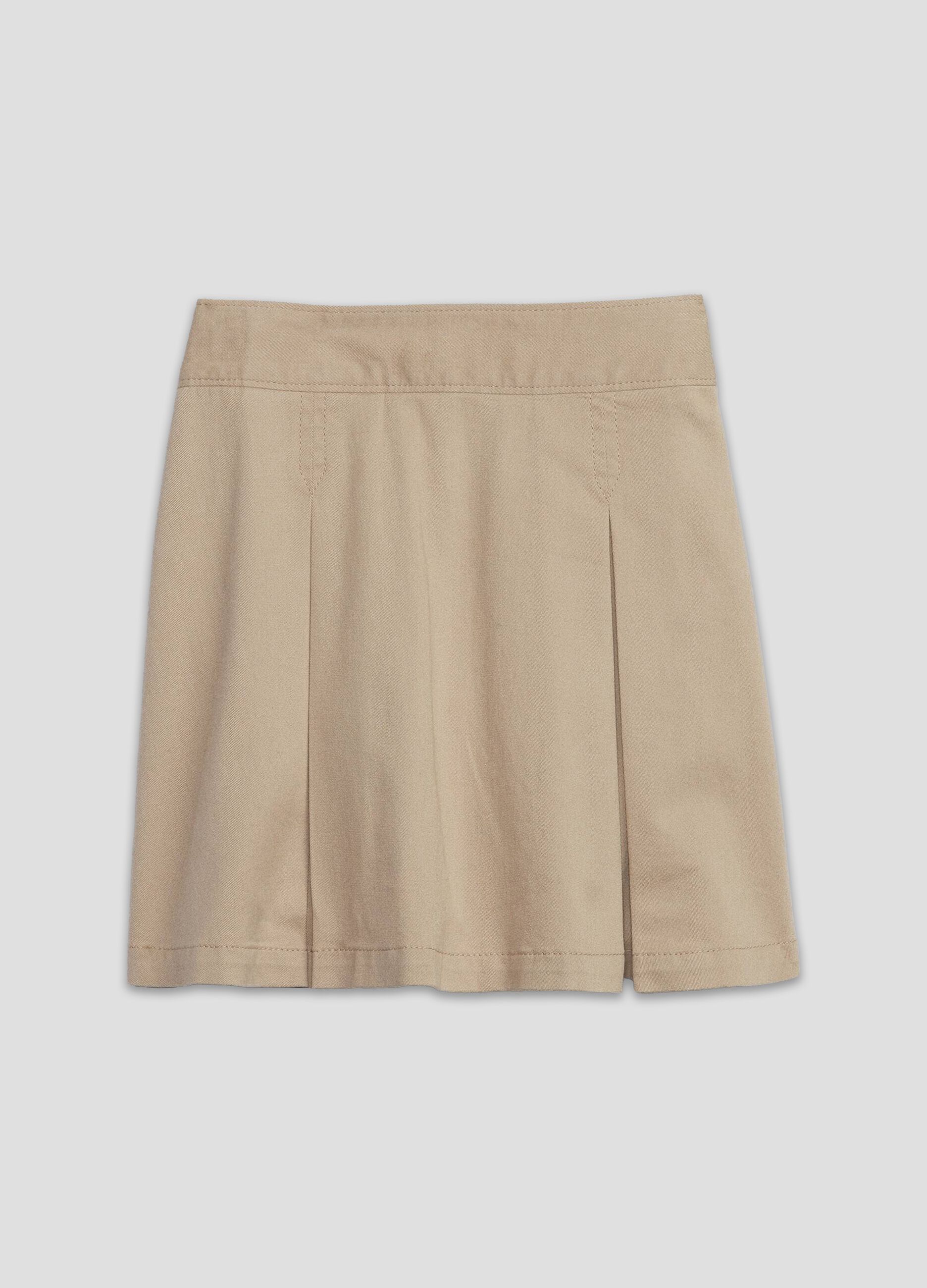 Stretch cotton skirt with darts