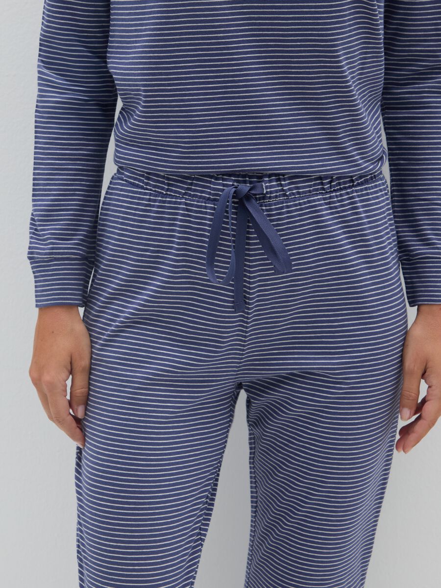 Pure Cotton Blue Striped Pyjama Trousers_3