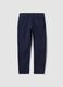 Blue pure cotton five-pocket trousers_3