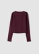 Violettes Slim-Fit-T-Shirt aus elastischem Bio-Baumwolljersey_2