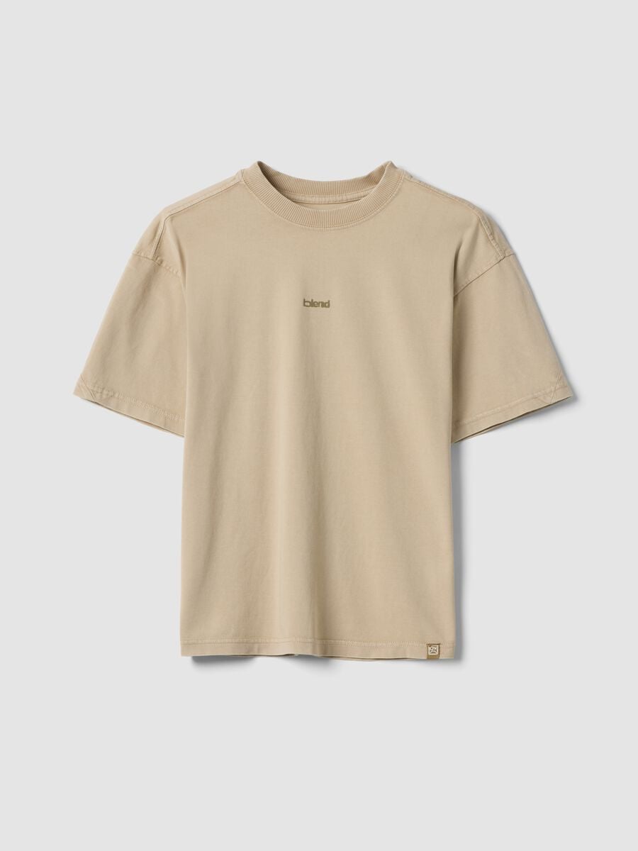 Beige pure cotton short-sleeve boys&rsquo; T-shirt, oversized fit_3