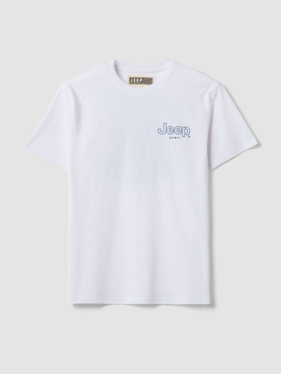 Wei&szlig;es T-Shirt aus reiner Baumwolle mit Jeep-Logo, Regular Fit_4
