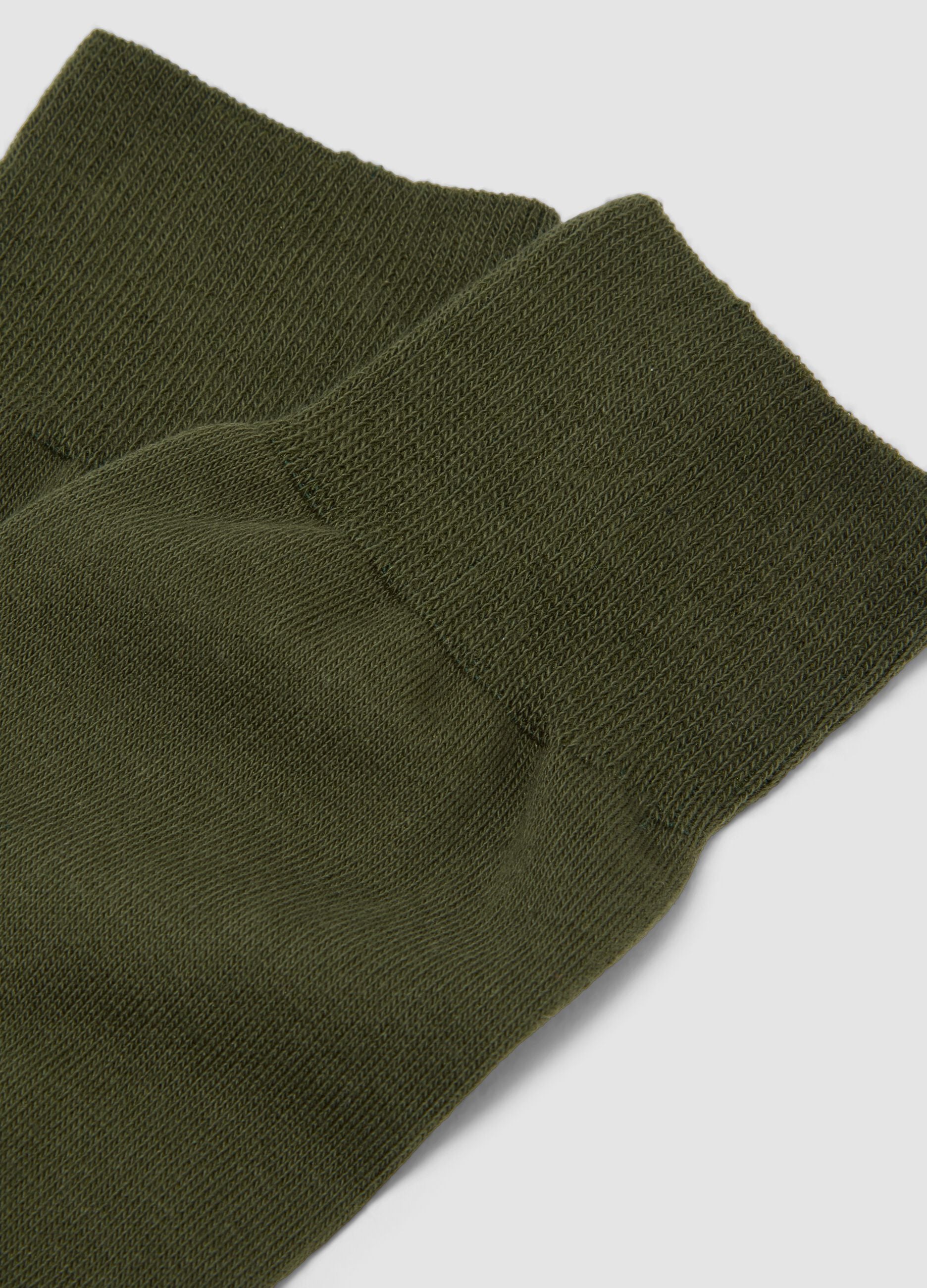 Green short stretch-cotton socks