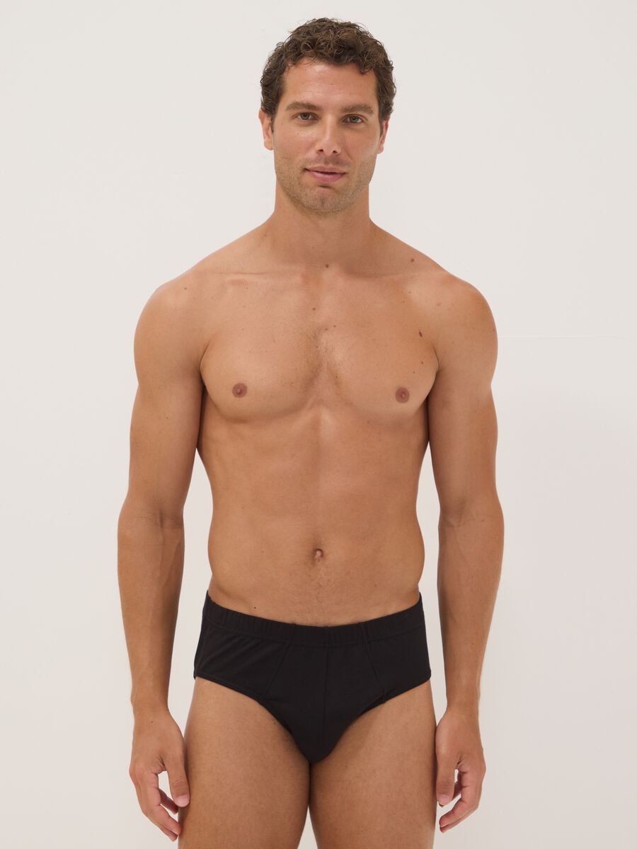 5er-Pack schwarze Slips aus Bio-Baumwolle_0