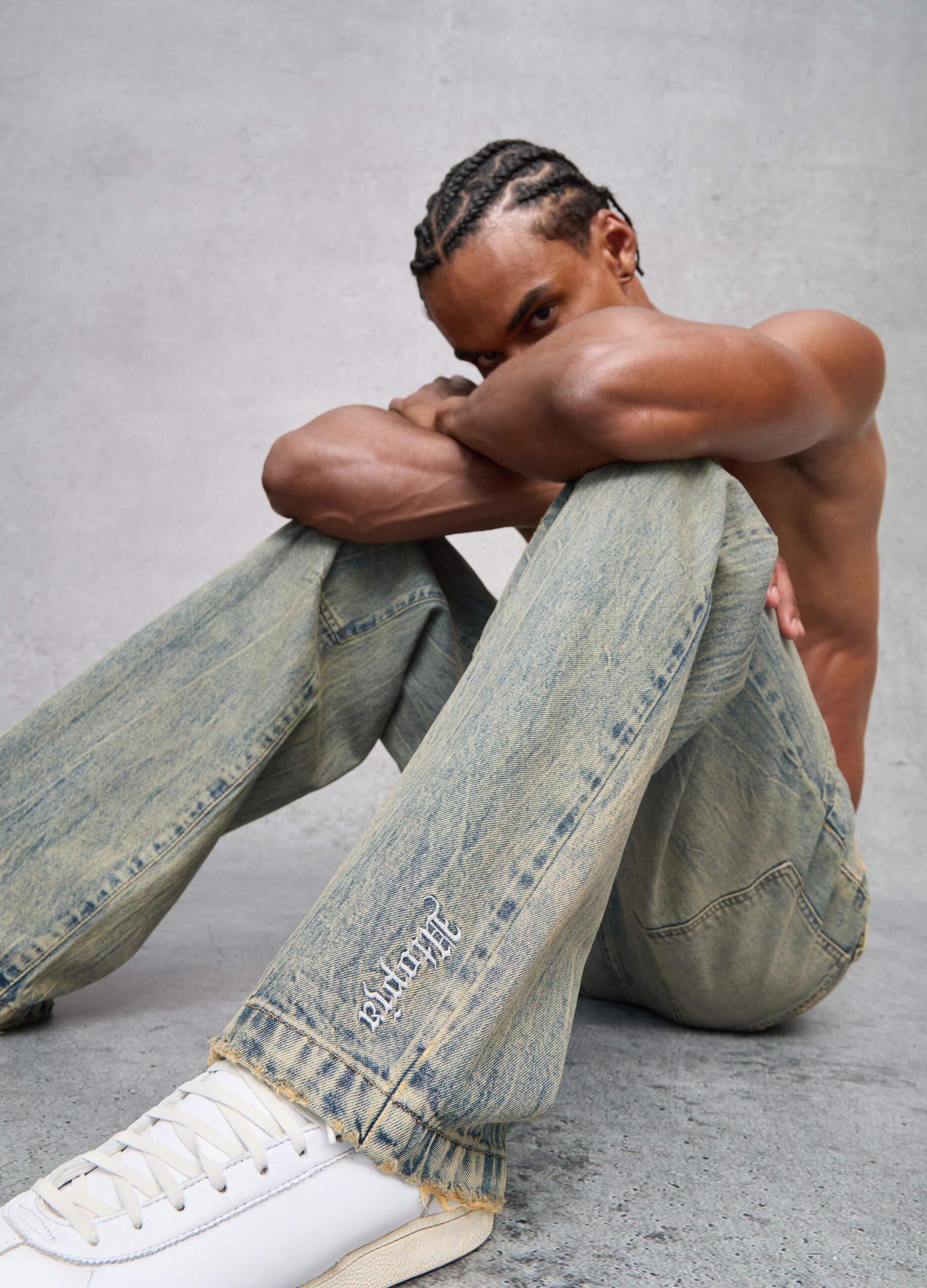 Bootcut Denim Washed Light Blue & Tea