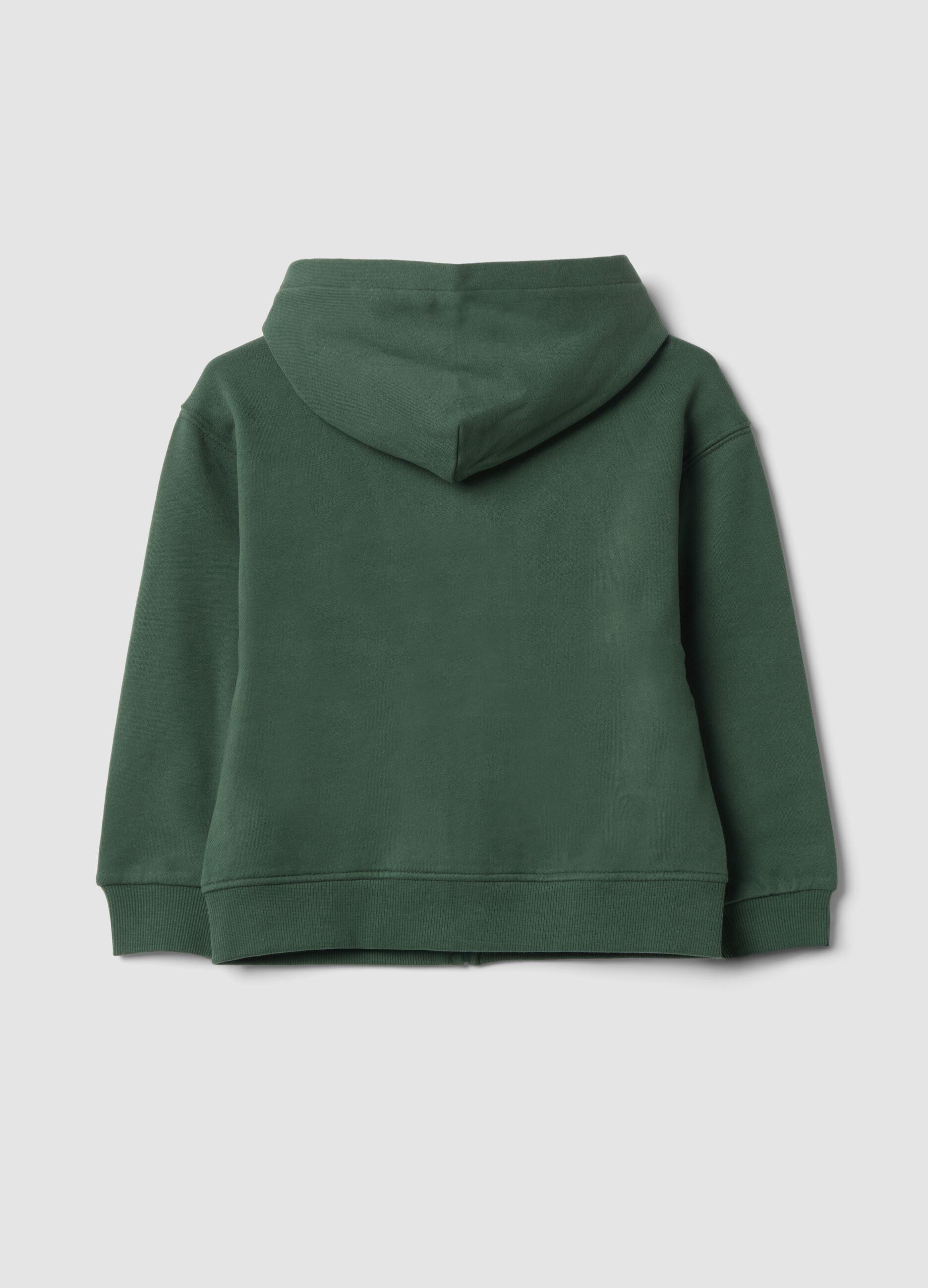 Green organic cotton hoodie in a relaxed fit