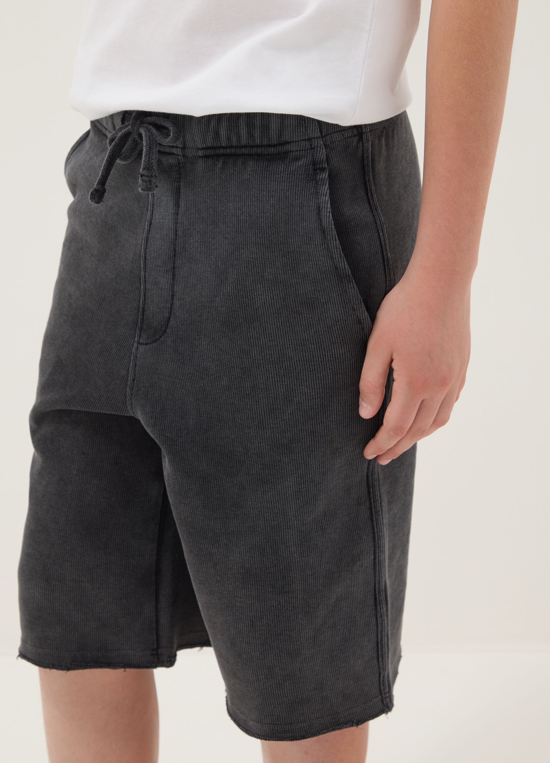 Grey cotton-blend oversized-fit boys' shorts