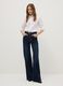 Blue Stretch Cotton Wide Leg Jeans_1