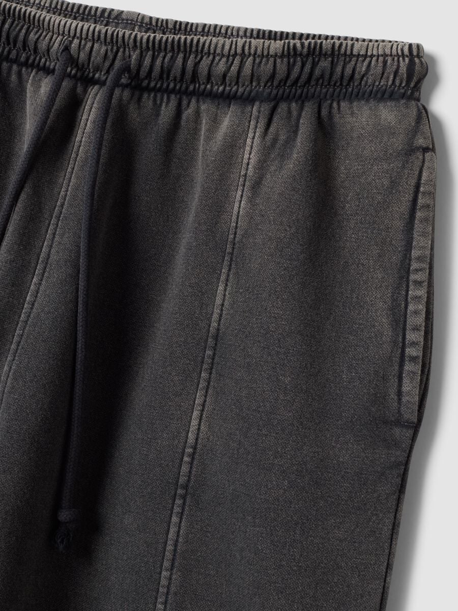 Grey cotton-blend jogger trousers with drawstring_6