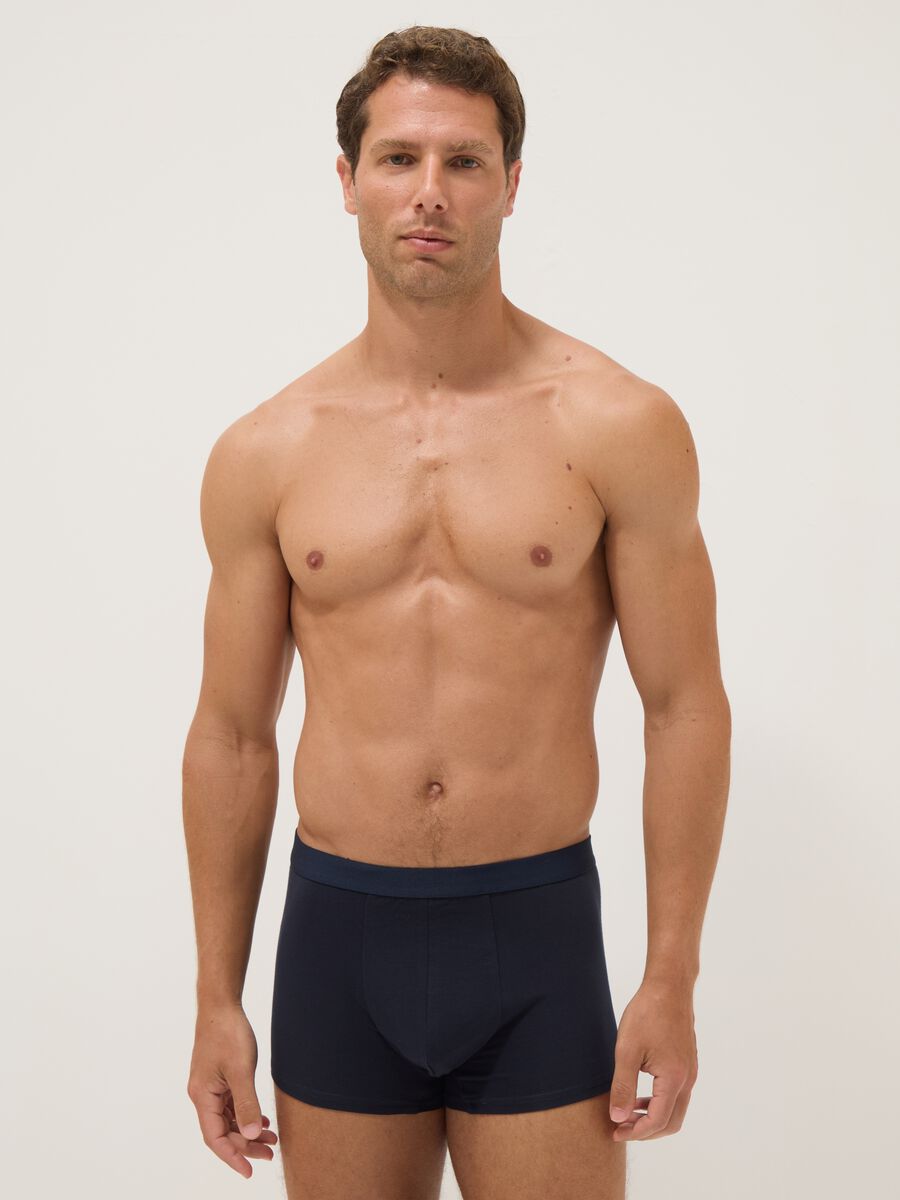 Tripack di boxer blu in cotone organico_0