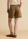 Beige linen and viscose blend shorts_2