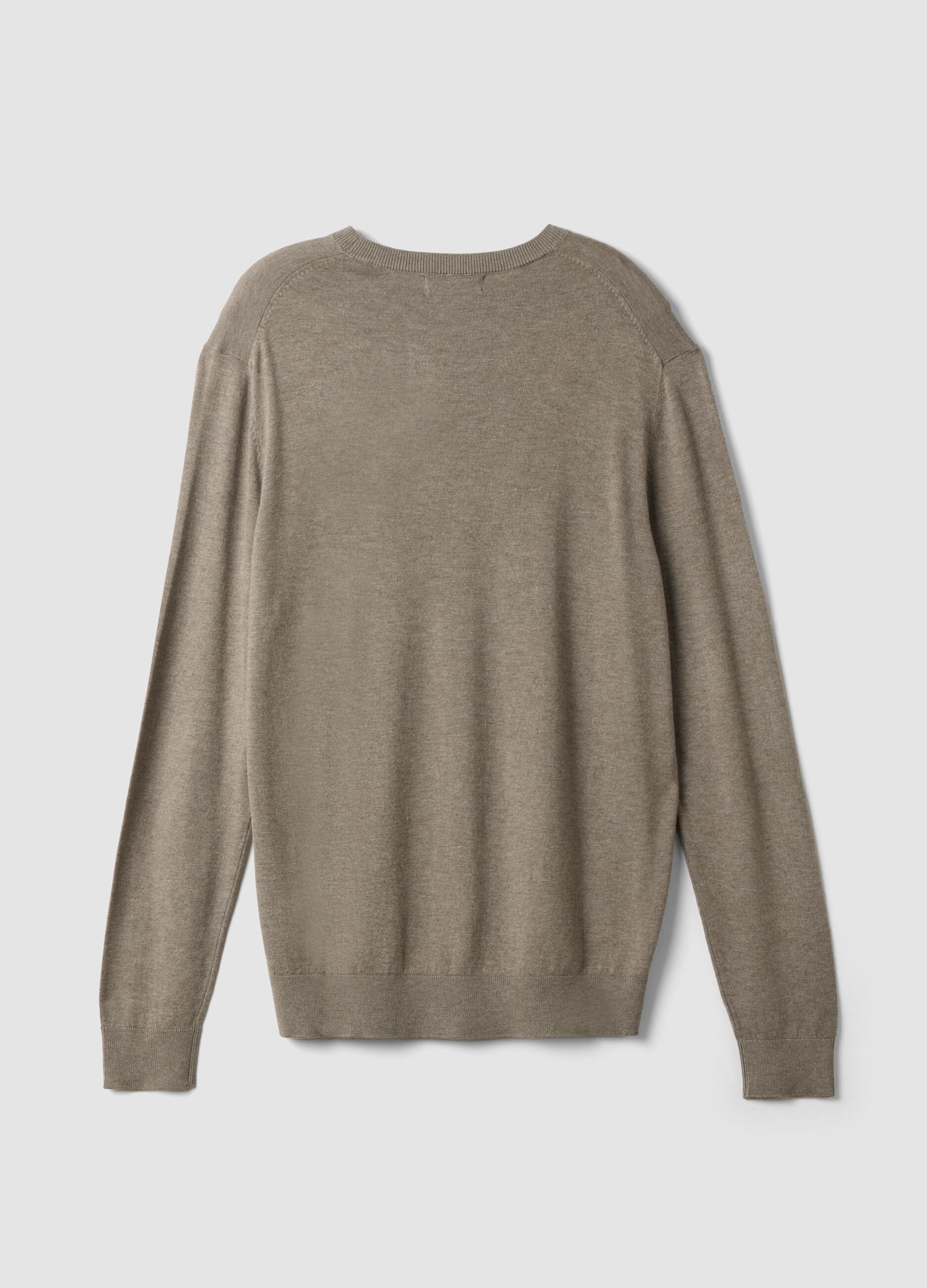 Grey crew-neck jumper in viscose blend, regular fit