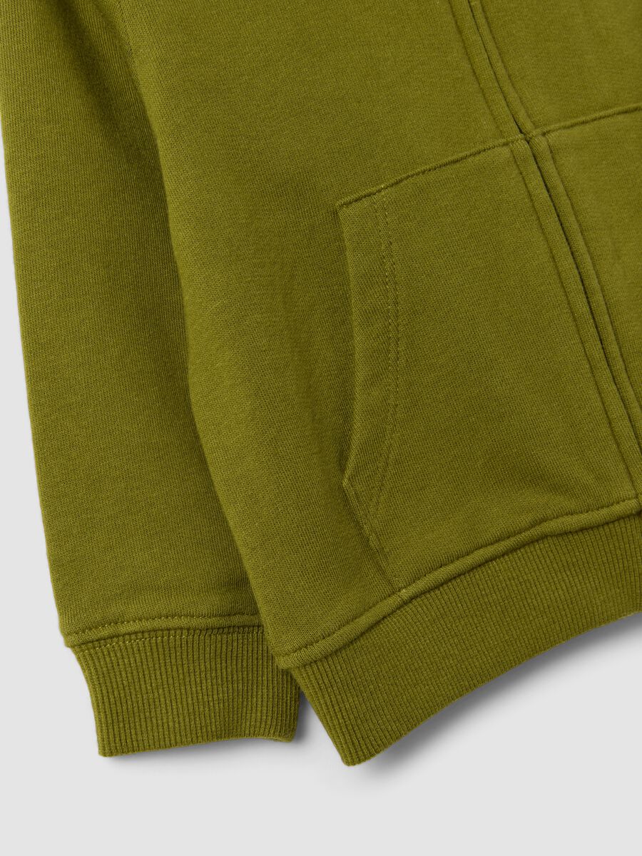Sudadera verde con capucha de algod&oacute;n org&aacute;nico puro, corte regular, para ni&ntilde;o_3