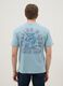 Blue short-sleeve pure cotton T-shirt with print, relaxed fit_2