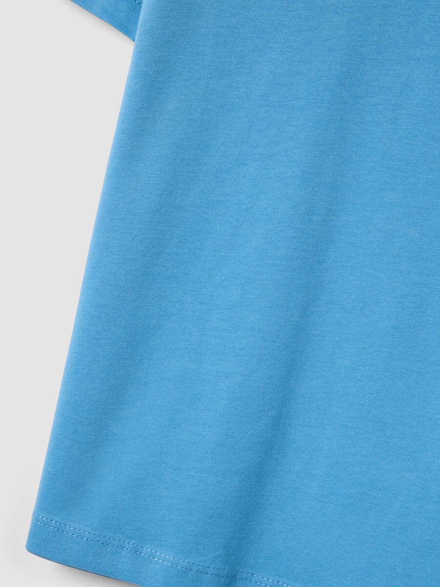 Boys' light blue pure cotton oversized T-shirt_3