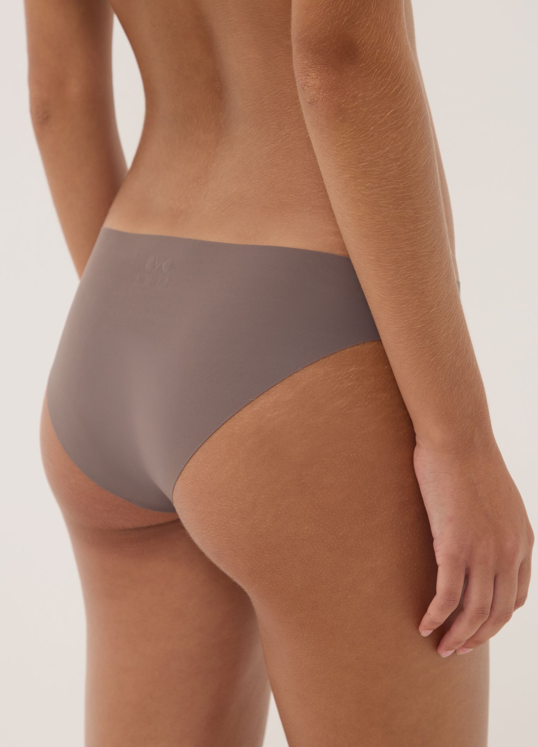 Grey stretch microfibre briefs