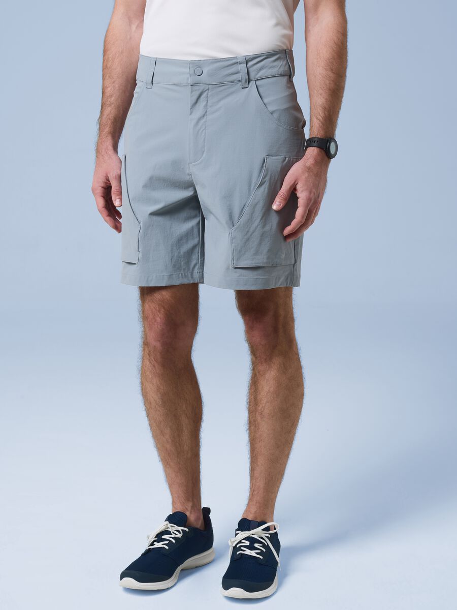ALTAVIA SAILING grey cargo shorts in stretch fabric_1