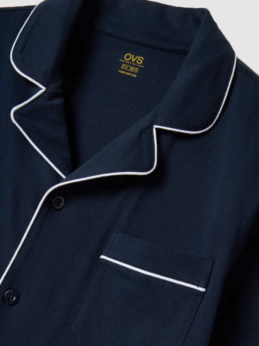 Regular Fit Blue Pure Cotton Pyjamas_5