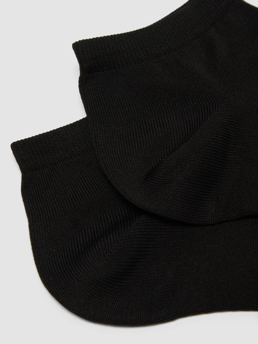 Calze sportive nere alla caviglia in tessuto elasticizzato_2