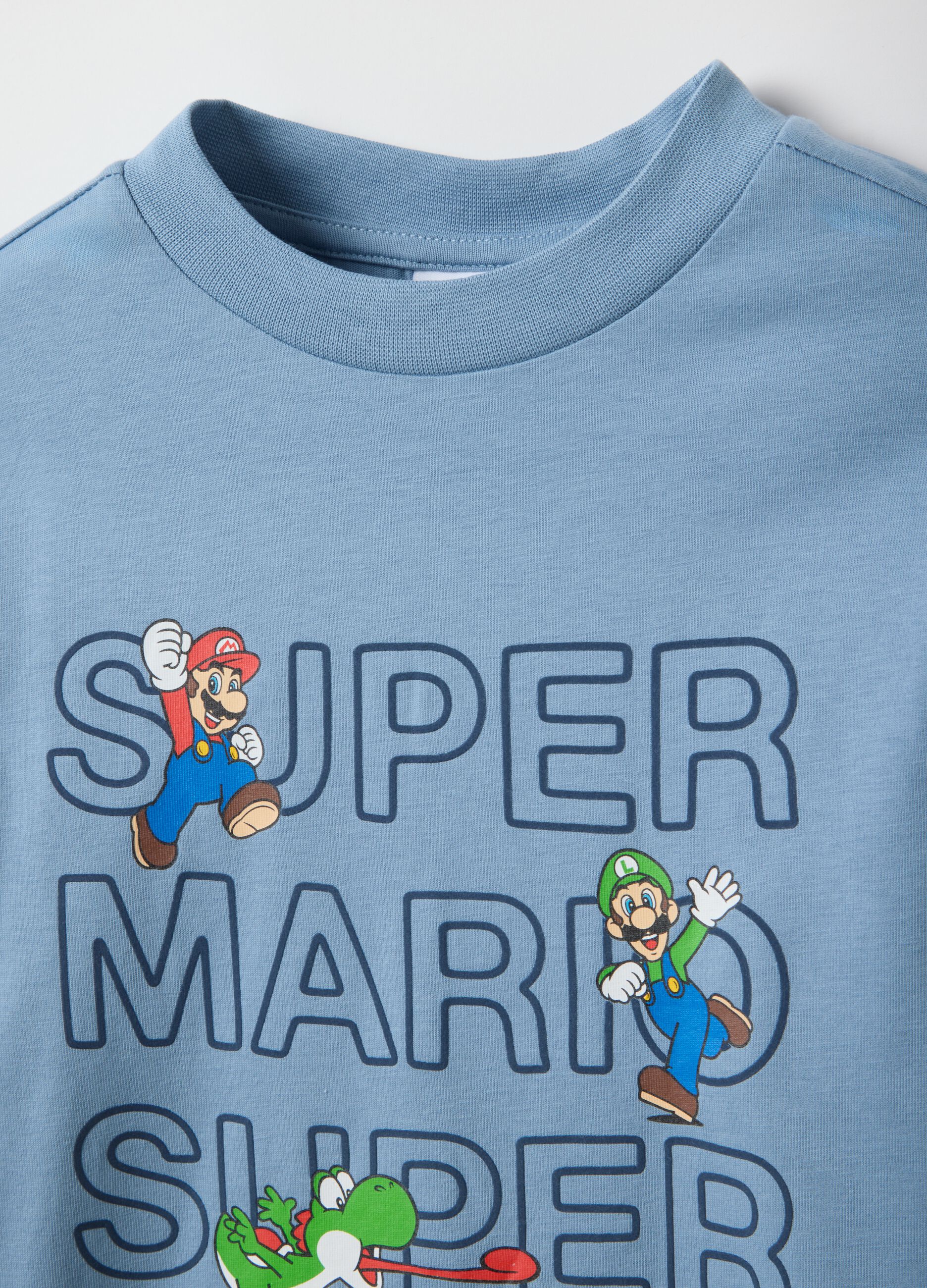 Blue regular fit pure cotton t-shirt for children