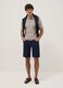 Blue stretch-cotton Bermuda shorts_0