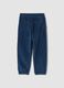 Pantaloni blu comfort fit con vita elasticizzata_1