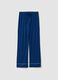 Blue regular fit stretch viscose blend pyjama trousers_4