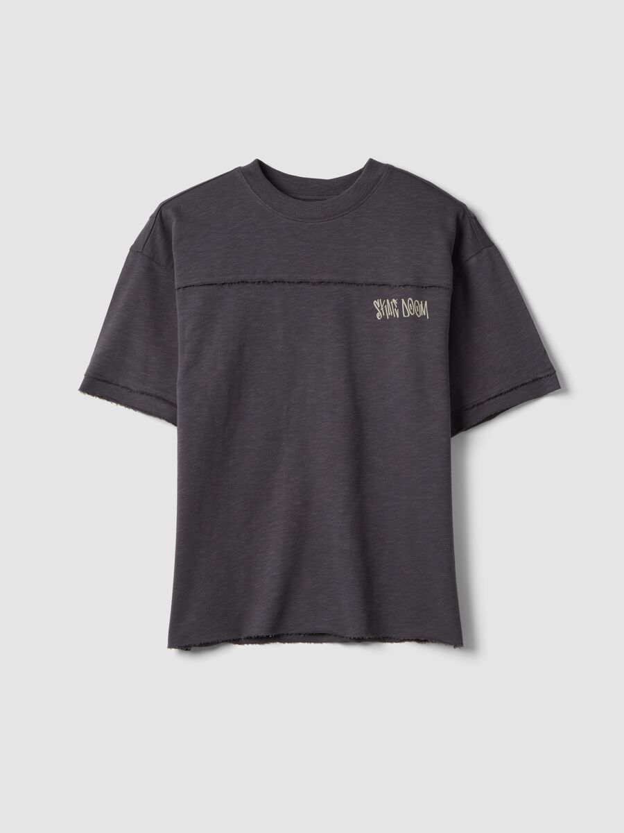T-shirt grigia in puro cotone a maniche corte per ragazzo over fit_0