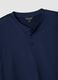Blue pure organic cotton pyjamas with Henley neckline, regular fit_5