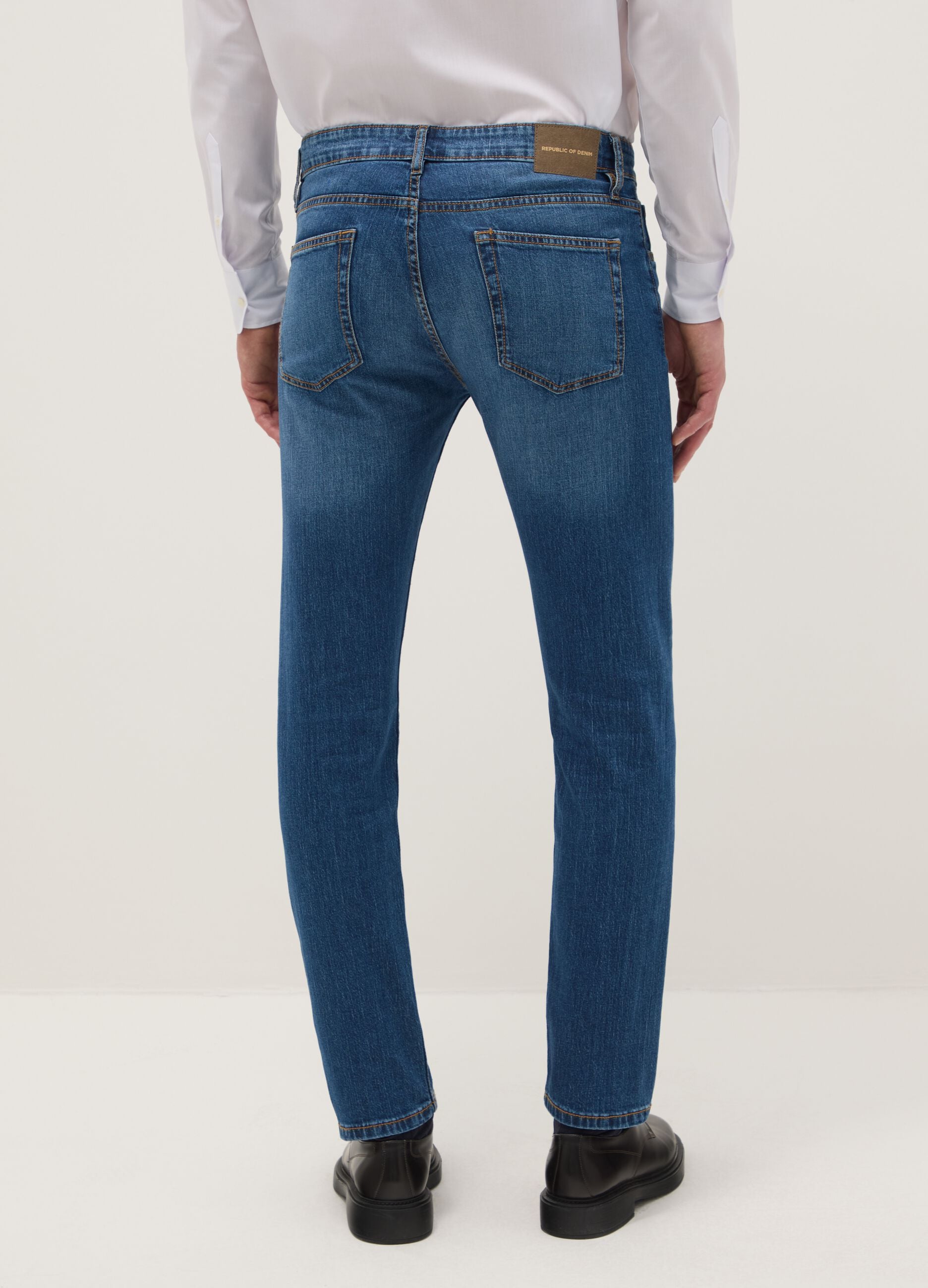 Slim Fit Blue Stretch Cotton Jeans