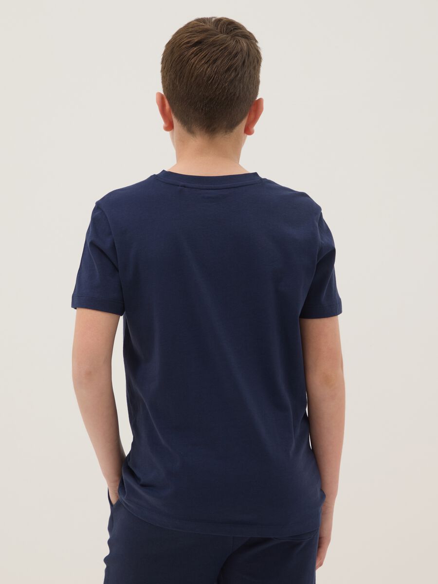Boys&rsquo; blue pure cotton regular fit T-shirt_2