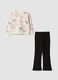 Multicoloured pure cotton girls&rsquo; set with sweatshirt and puppy print_0