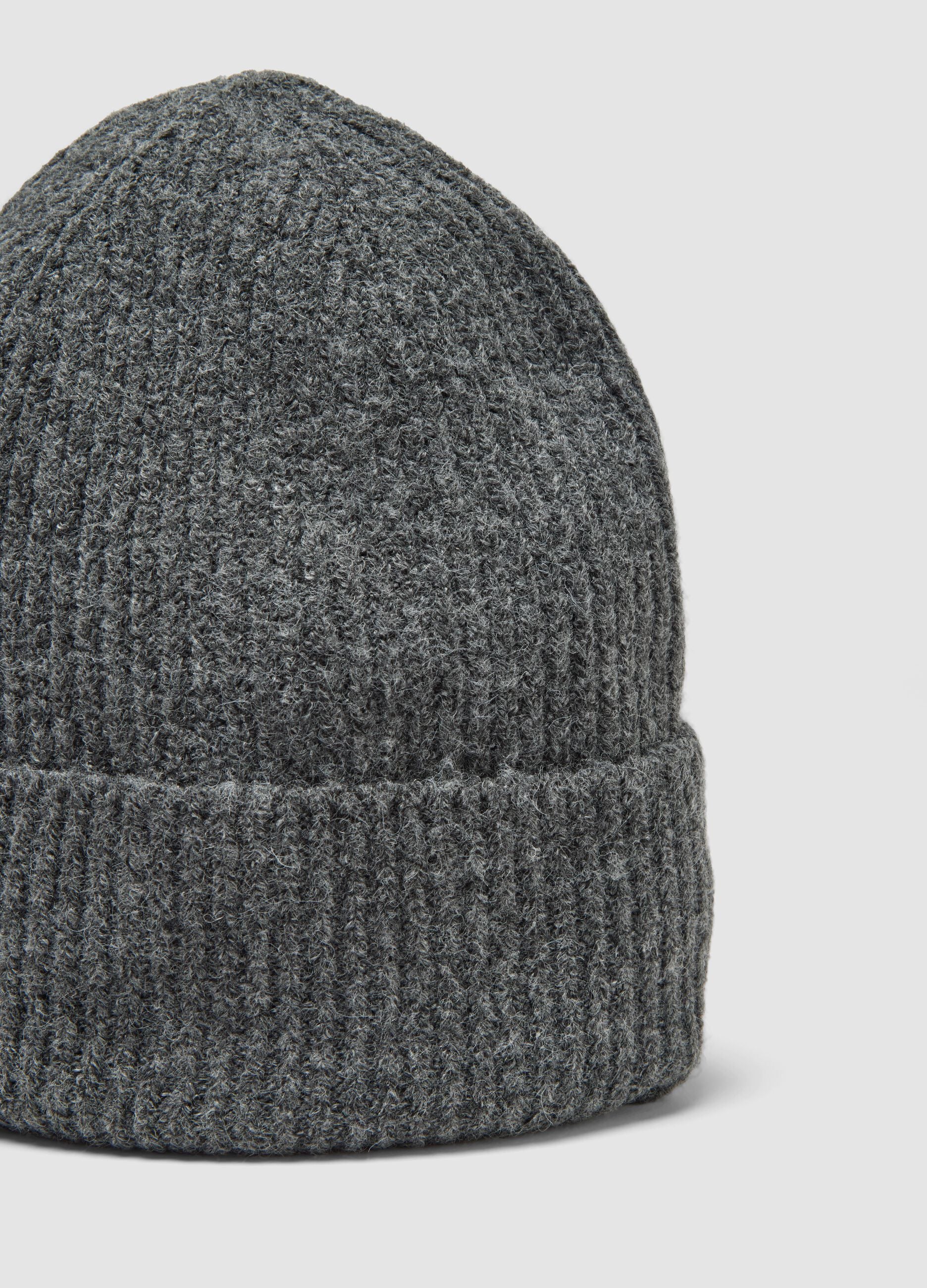 Dark grey stretch-wool beanie