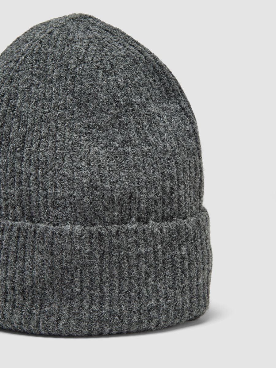 Dark grey stretch-wool beanie_2