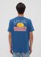 Blaues T-Shirt aus reiner Baumwoll-Jersey mit Print, Regular Fit_3