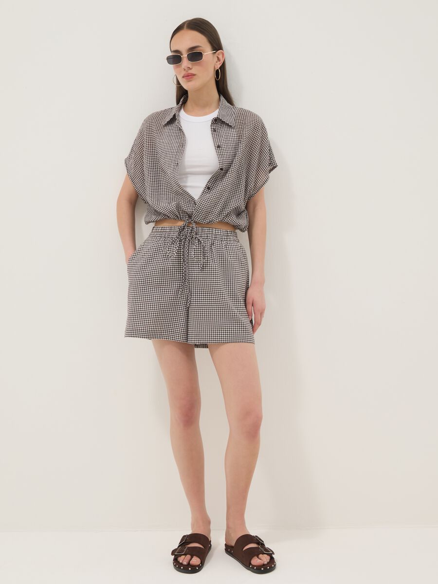 Grey stretch cotton shorts_0