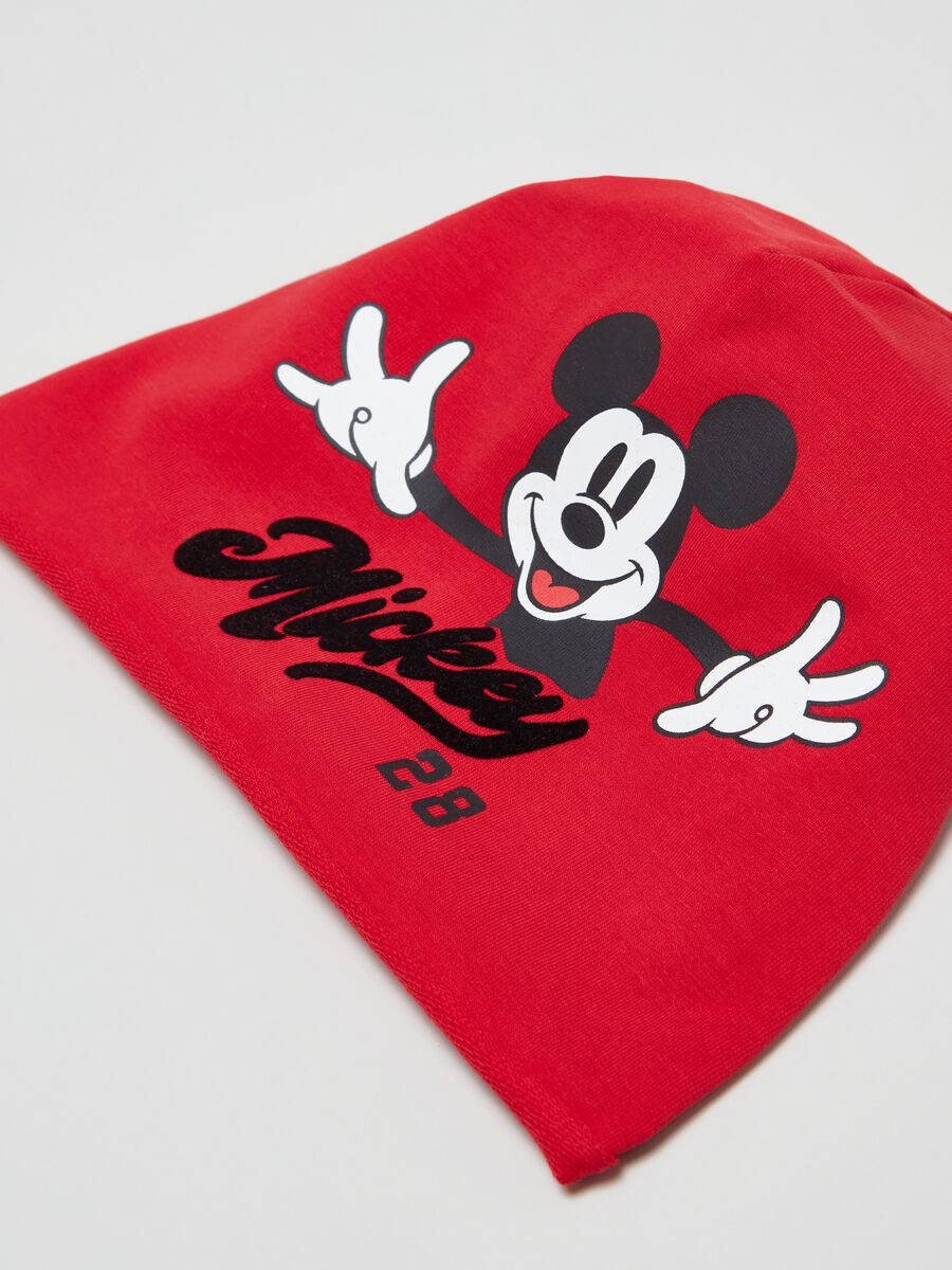 Hat in French terry with Mickey Mouse print_1