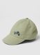 Cappellino da baseball in puro cotone verde da bimbo con ricamo_1