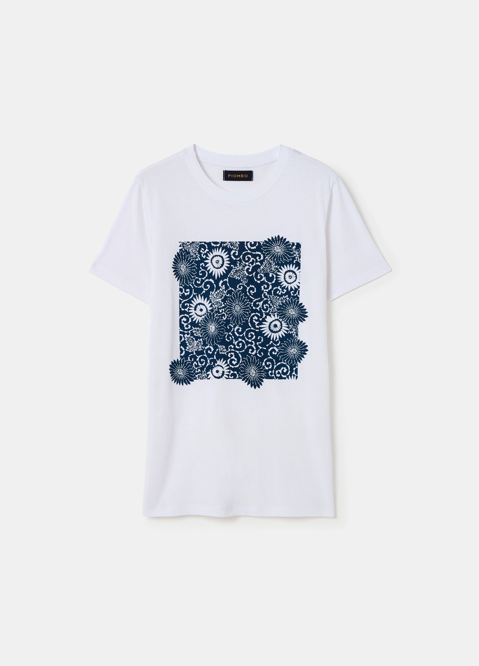 Organic cotton T-shirt with floral print