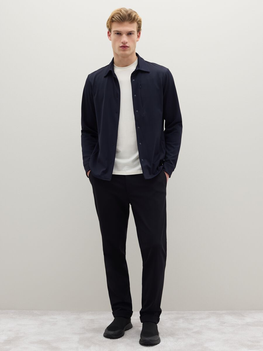 Blue sweatshirt with polo collar and buttons_2