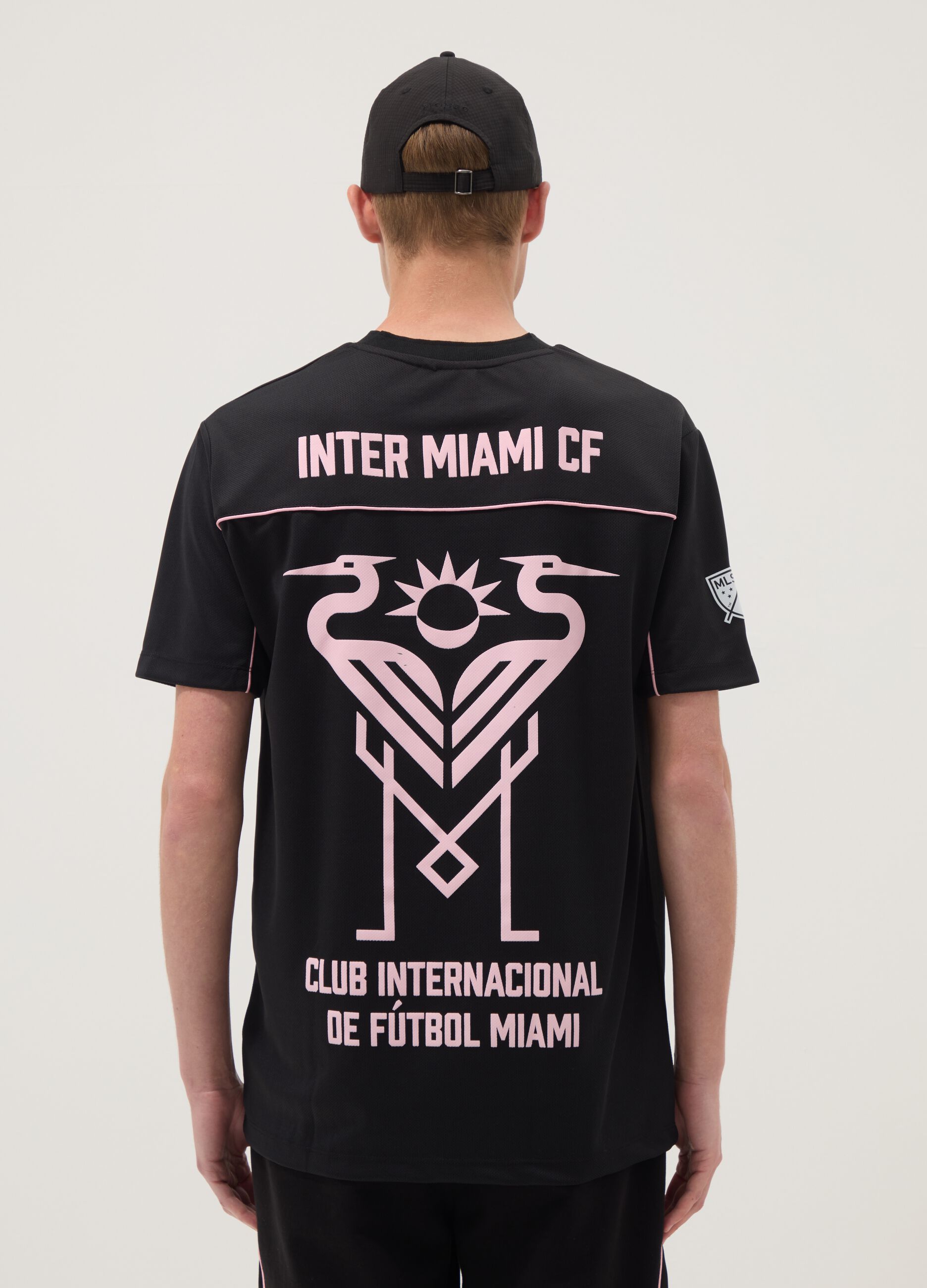 Black pure cotton Inter Miami CF regular-fit T-shirt