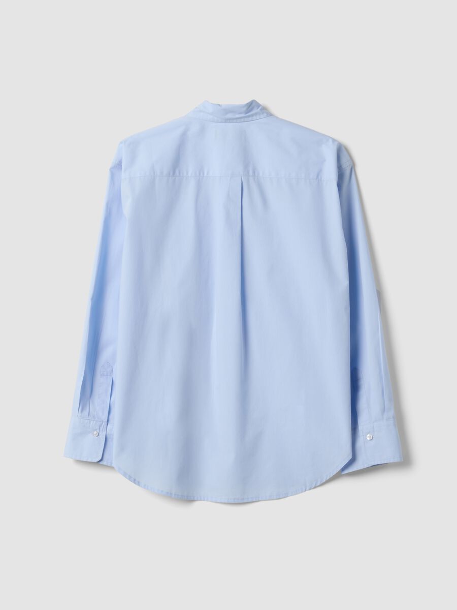 Light blue pure cotton poplin shirt with classic collar, regular fit_6