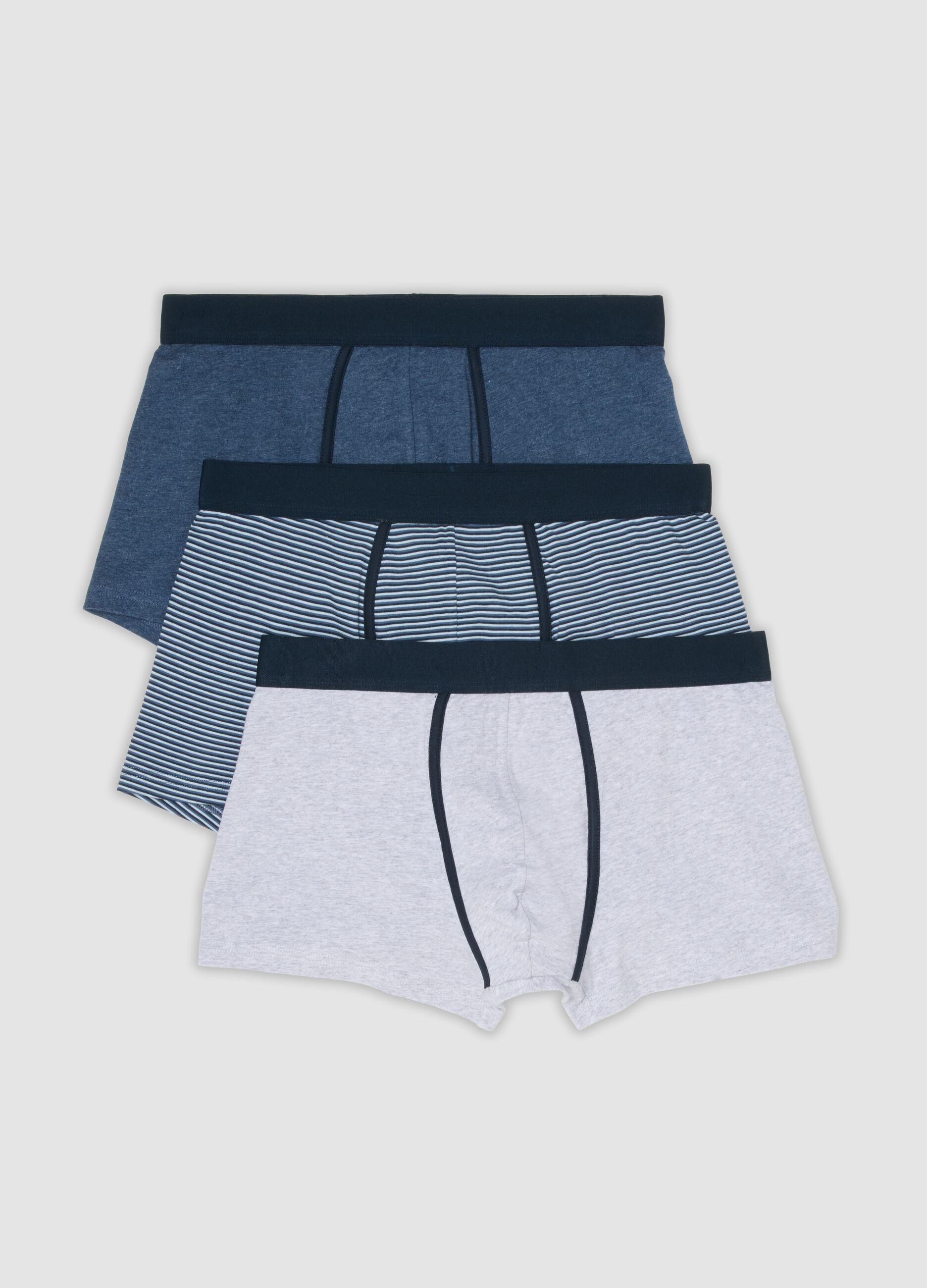 Three-pack of multicolour striped organic stretch-cotton boxers